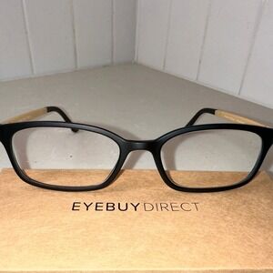 Eyebuydirect Clover Black Tan Frames‎ Glasses New with Box Unisex Full Rim